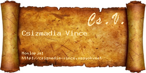 Csizmadia Vince névjegykártya
